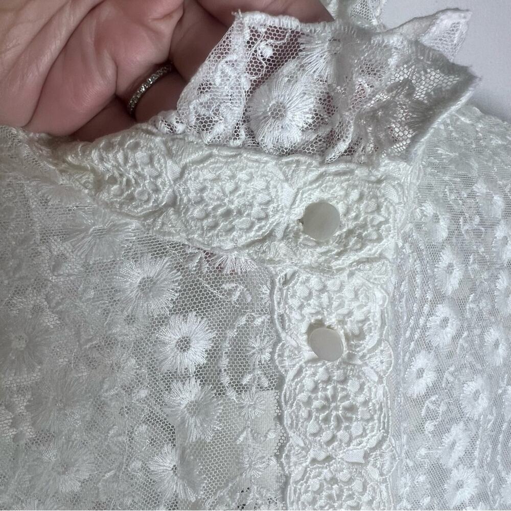 NEW Sezane Chemise Cathy  Broderie Button Front Top Sz 34 US XS/2 - Picture 6 of 9